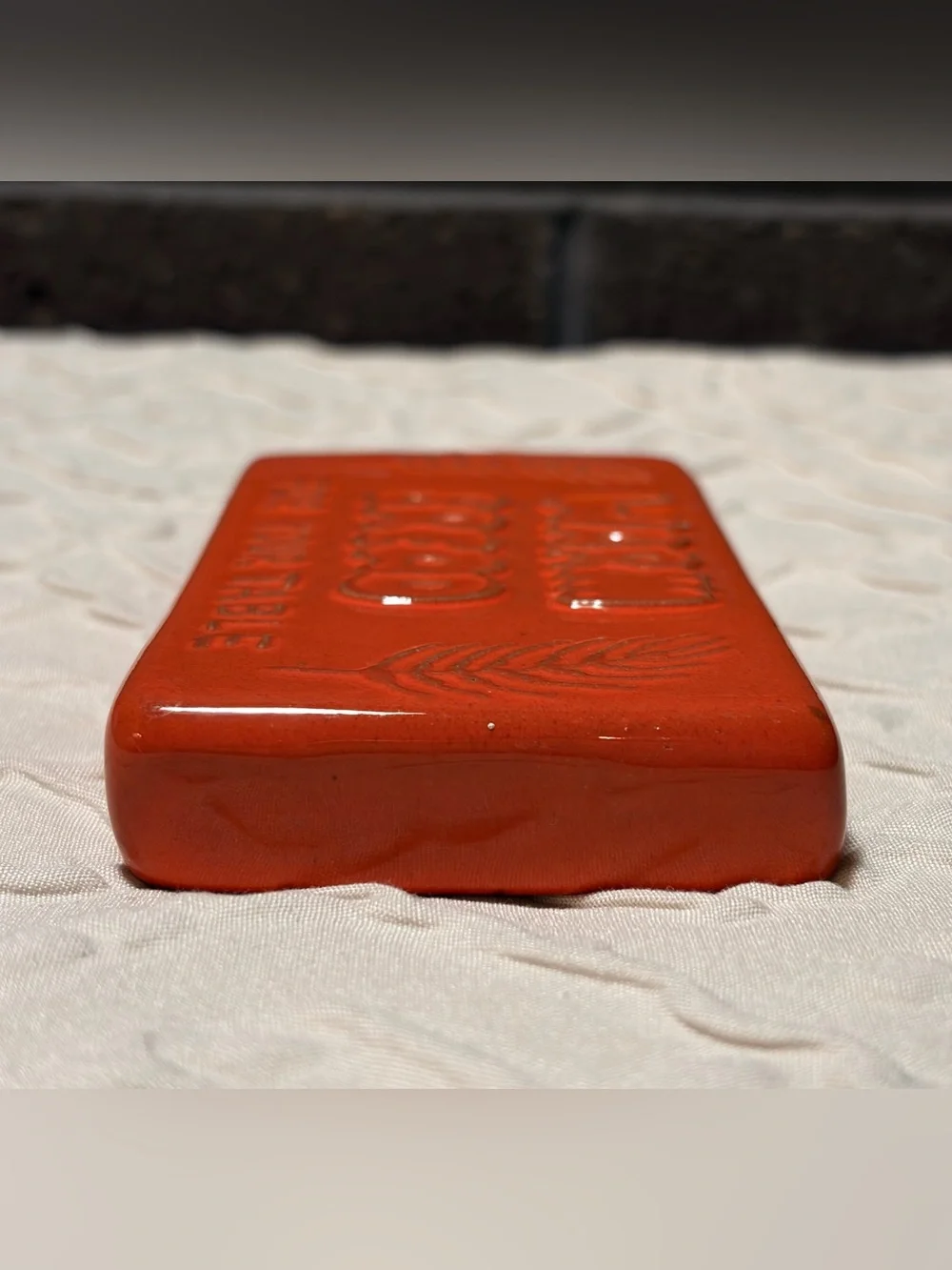 Vintage Frankoma Pottery 251 Rectangular Bread Warmer Flame Red Gloss